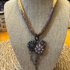 Steampunk Heart Polymer clay heart neclkace